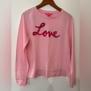 Lilly Pulitzer Pink Blossom Love Rami Cotton Sweatshirt Size Small